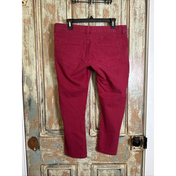Express Jeans Womens Size 10 Raspberry/ Hot Pink Low Rise Straight Jeans - Picture 5 of 5